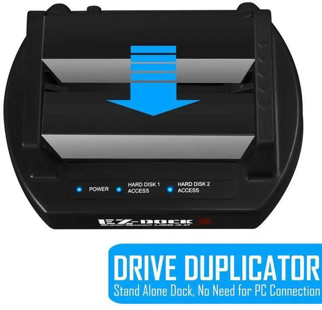 Alt view image 4 of 5 - KingWin EZD-2537U3 2 Bay USB 3.0 EZ Dock for 2.5-Inch and 3.5-Inch with Clone