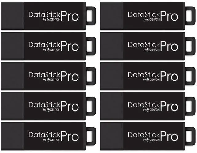 Main image of Centon Electronics MP Valuepack USB 3.2 Gen1 DataStick Pro Flash Drive, 32 GB, 10 USB Flash Drives, 10 Pack, Black
