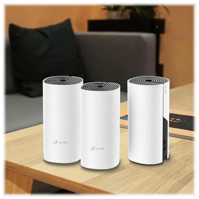 Alt view image 2 of 5 - TP-Link Deco Whole Home Mesh WiFi System Up to 5,500 Sq.ft. Coverage, WiFi Router/Extender Replacement, Gigabit Ports, Seamless Roaming, Parental Controls, Works with Alexa(Deco M4 3-Pack)