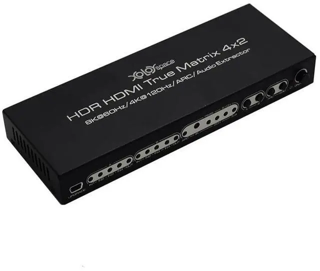 Alt view image 2 of 5 - XOLORspace 43420A HDMI 2.1 8K HDR HDMI True Matrix Switch 4x2 Supports 4k 120hz and Dolby Vision with Optical and L/R Audio Extractor and ARC