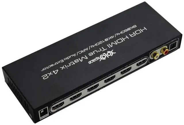 Alt view image 3 of 5 - XOLORspace 43420A HDMI 2.1 8K HDR HDMI True Matrix Switch 4x2 Supports 4k 120hz and Dolby Vision with Optical and L/R Audio Extractor and ARC