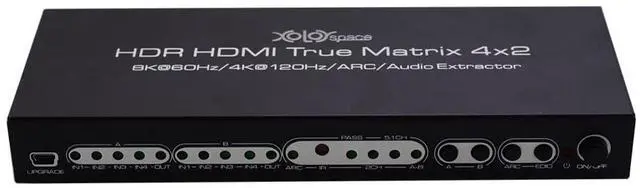 Alt view image 4 of 5 - XOLORspace 43420A HDMI 2.1 8K HDR HDMI True Matrix Switch 4x2 Supports 4k 120hz and Dolby Vision with Optical and L/R Audio Extractor and ARC