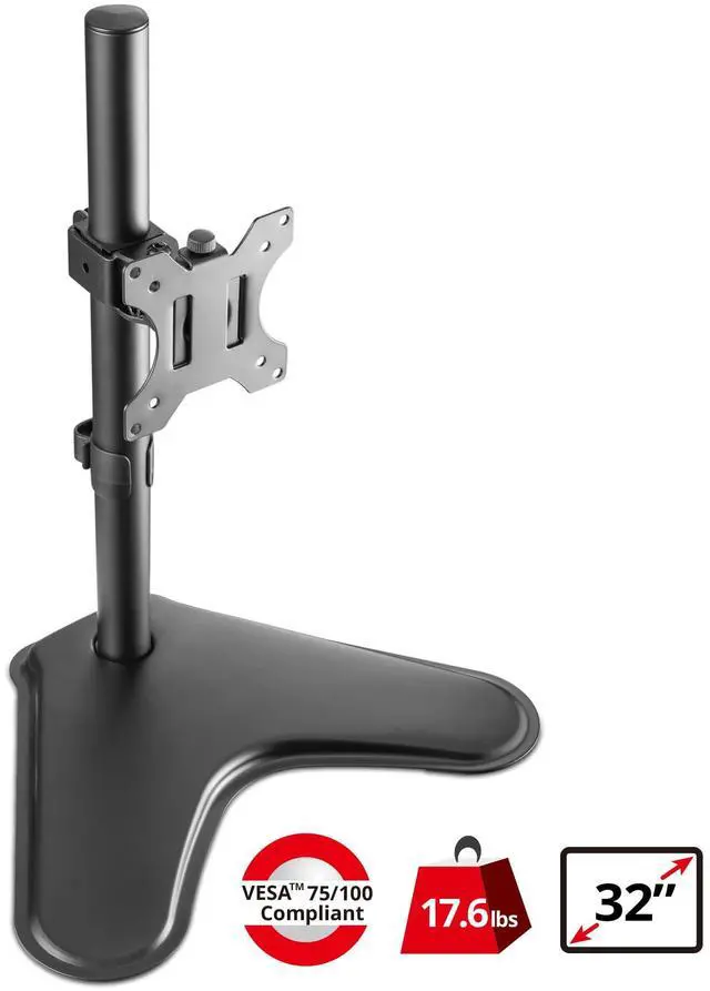 Alt view image 2 of 5 - SIIG Height Adjustable Single Monitor Desk Stand for 13" to 32"