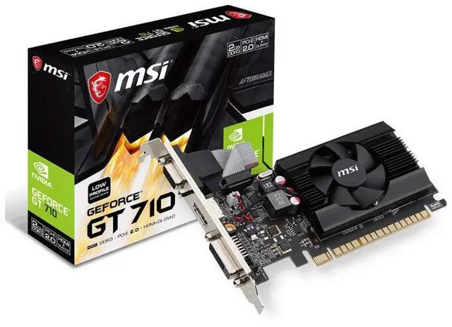 Alt view image 4 of 4 - MSI Gaming GeForce GT 710 2GB GDRR3 64-bit HDCP Support DirectX 12 OpenGL 4.5 Single Fan Low Profile Graphics Card (GT 710 2GD3 LP)