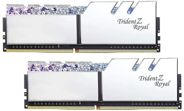 Alt view image 2 of 5 - G.SKILL Trident Z Royal Series (XMP) DDR4 RAM 16GB (2x8GB) 3200MT/s CL16-18-18-38 1.35V Intel AMD Desktop Computer Memory UDIMM - Silver (F4-3200C16D-16GTRS)