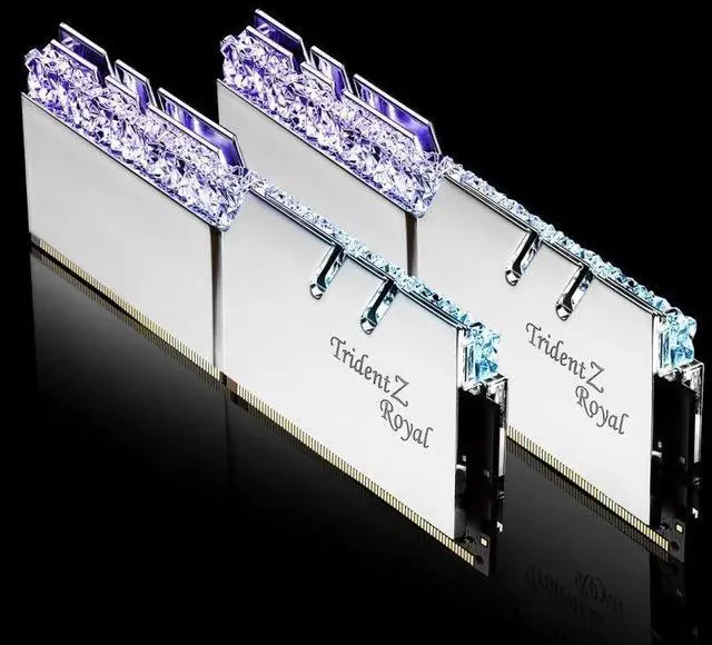 Alt view image 4 of 5 - G.SKILL Trident Z Royal Series (XMP) DDR4 RAM 16GB (2x8GB) 3200MT/s CL16-18-18-38 1.35V Intel AMD Desktop Computer Memory UDIMM - Silver (F4-3200C16D-16GTRS)