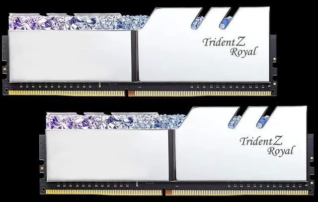 Alt view image 5 of 5 - G.SKILL Trident Z Royal Series (XMP) DDR4 RAM 16GB (2x8GB) 3200MT/s CL16-18-18-38 1.35V Intel AMD Desktop Computer Memory UDIMM - Silver (F4-3200C16D-16GTRS)