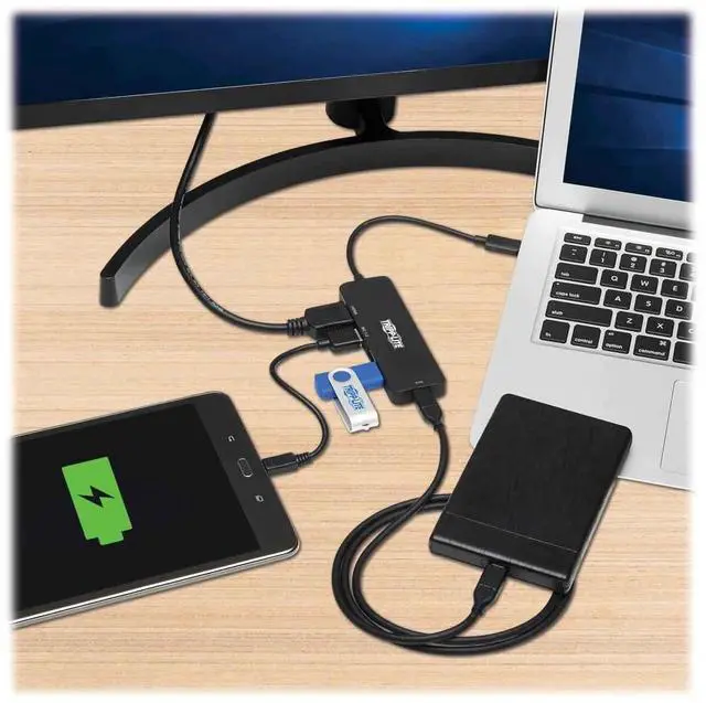 Alt view image 4 of 5 - Tripp Lite USB C Multiport Adapter 4K60Hz HDMI 3 USB-A Hub 100W PD Charging (U444-06N-H3UC2)