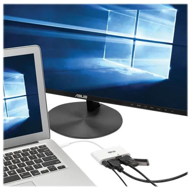 Alt view image 3 of 3 - Tripp Lite USB C to HDMI Multiport Video Adapter Converter 4K w/ USB-A Hub, USB-C PD Charging Port & Gigabit Ethernet Port, Thunderbolt 3 Compatible, USB Type C, USB Type-C (U444-06N-H4GU-C),White