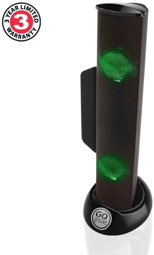 Alt view image 2 of 5 - GOgroove SonaVERSE LED Speaker for Laptop Computer - USB Powered Clip-On Sound Bar with Mini Portable External Speaker Design for Monitor, Back Switch for Power - Audio Input and Power (Green)