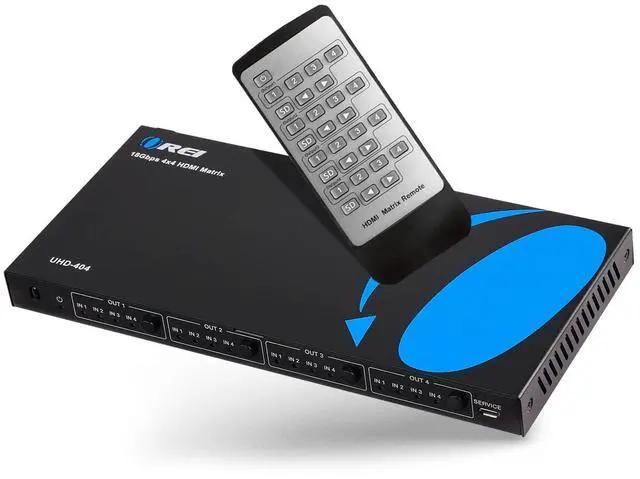 Main image of OREI 4x4 HDMI 4K 2.0V Matrix Switch/splitter, (4-Input, 4-Output) with Remote Control Supports Full UltraHD 1080P, 4K X 2K