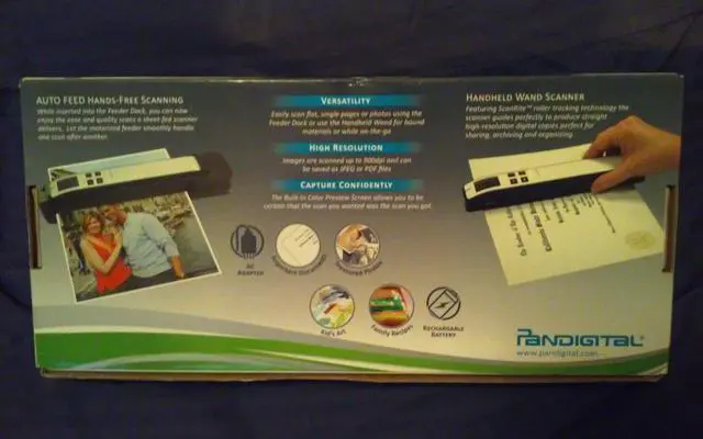 Alt view image 2 of 4 - Pandigital PANSCN09PU Handheld Wand Scanner w/Feeder Doc Station & 2GB microSD Card (Dark Purple)