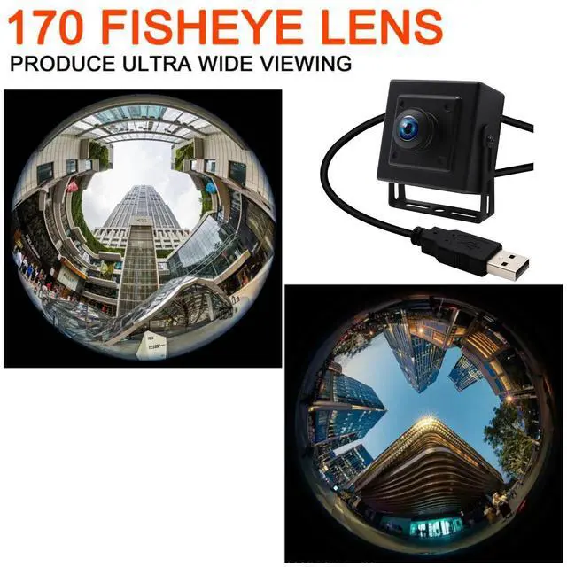 Alt view image 4 of 5 - Magnolia 170° Wide Angle Fisheye USB Camera - 720P HD Mini Box Webcam with OV9712 Sensor, High Speed USB 2.0, UVC Plug & Play for PC/Mac/Linux/Raspberry Pi
