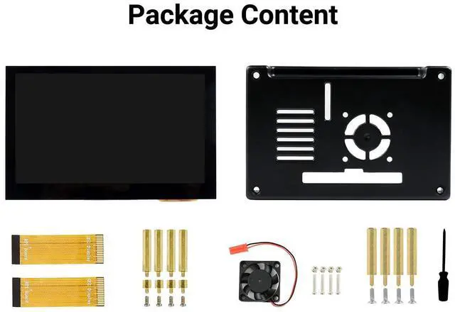 Alt view image 2 of 5 - Waveshare 4.3inch Capacitive Touch Display Compatible with Raspberry Pi 4B Comes with Protection Case 800×480 Resolution IPS Wide Angle MIPI DSI Interface
