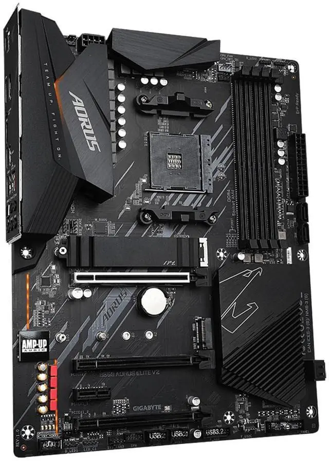 Alt view image 4 of 5 - GIGABYTE B550 AORUS ELITE AX V2 Motherboard, Supports AMD AM4 Ryzen 5000 Processors, ATX, DDR4, Dual M.2, SATA 6Gb/s, 2.4/5 GHz Dual-Band, 2.5 GbE LAN, PCIe 4.0