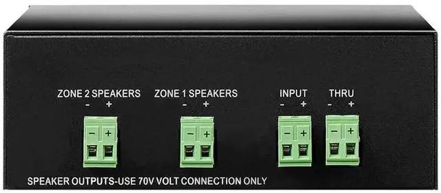 Alt view image 4 of 5 - OSD 70V 2-Zone Speaker Selector w/Volume Control 200W per Zone, Direct Pass Through SS2V70-200W