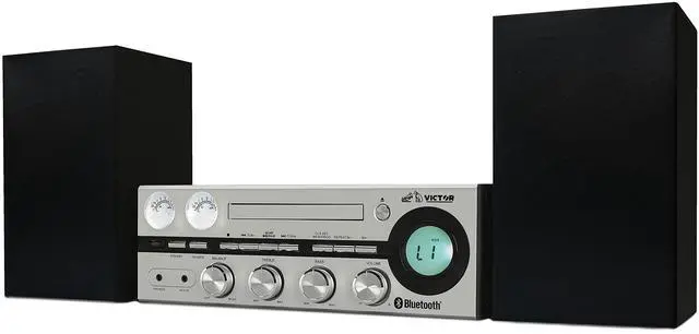 Main image of Victor VDTS-4400 Milwaukee 50 Watt Desktop Bluetooth Stereo System with CD/MP3 Player, FM Radio, Functioning VU Meters, and Detached Stereo Speakers  Perfect for Home or Office Audio