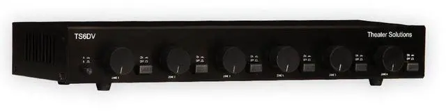 Alt view image 2 of 4 - Theater Solutions TS6DV Six Zone Dual Source Selector with Volume Controls, Black
