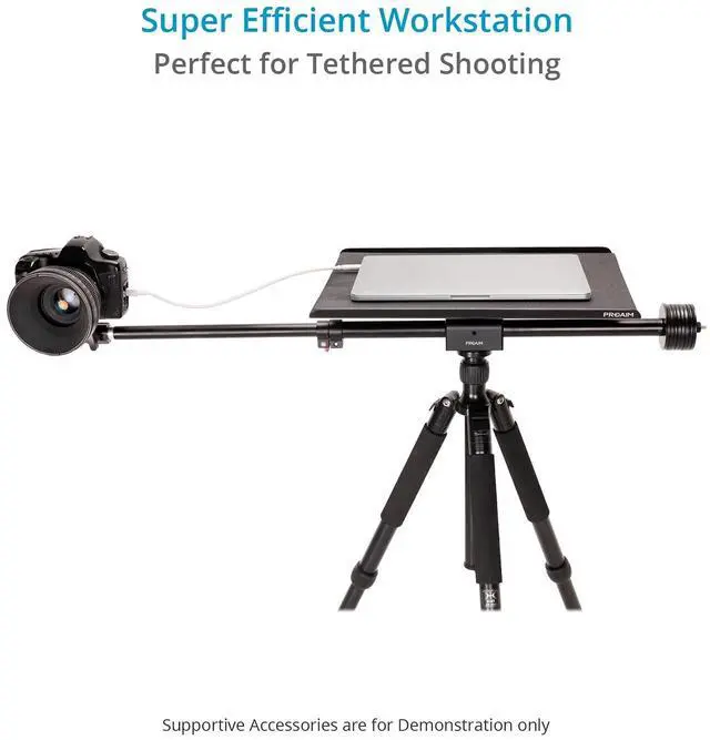 Alt view image 2 of 5 - PROAIM Universal Laptop Workstation for Tethered Shooting - Size 16x13" Fits All Laptops | Most Affordable Workstation for Photographers, Videomakers & Filmmakers | Aluminum Desk mounts to C-Stand