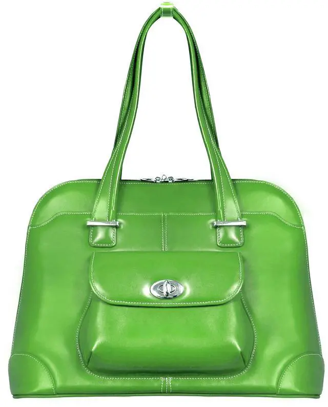 Alt view image 3 of 5 - McKleinUSA W Series, Avon, Top Grain Cowhide Leather, 15" Leather Ladies' Laptop Briefcase, Green (96651), One Size