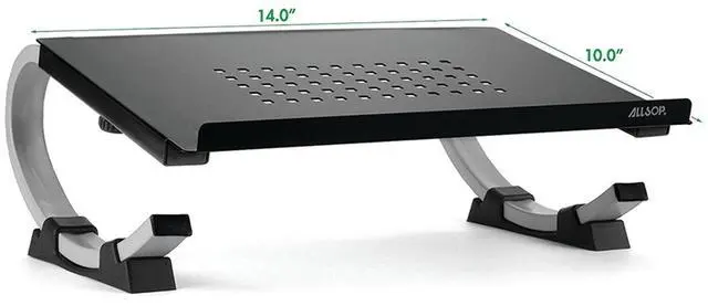 Alt view image 4 of 5 - Allsop Redmond Adjustable Laptop Stand, Vented Curved Sturdy Metal Ergonomic Riser