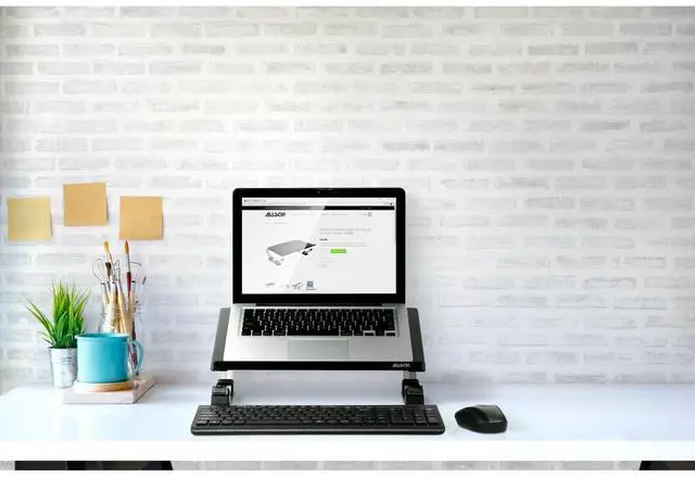 Alt view image 2 of 5 - Allsop Redmond Adjustable Laptop Stand, Vented Curved Sturdy Metal Ergonomic Riser