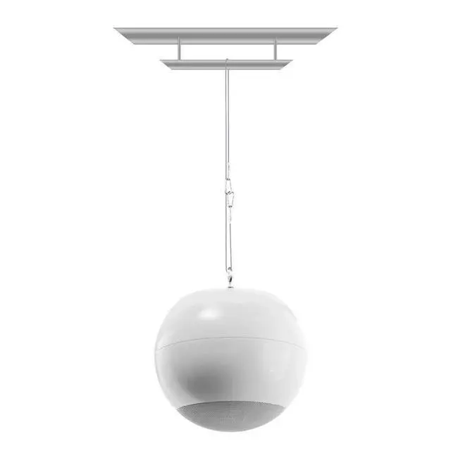 Alt view image 4 of 5 - OSD Audio Sphere 6.5" Indoor Hanging Pendant Speaker (Single White) Reinforced Cable Suspension 70V and 8 Ohm