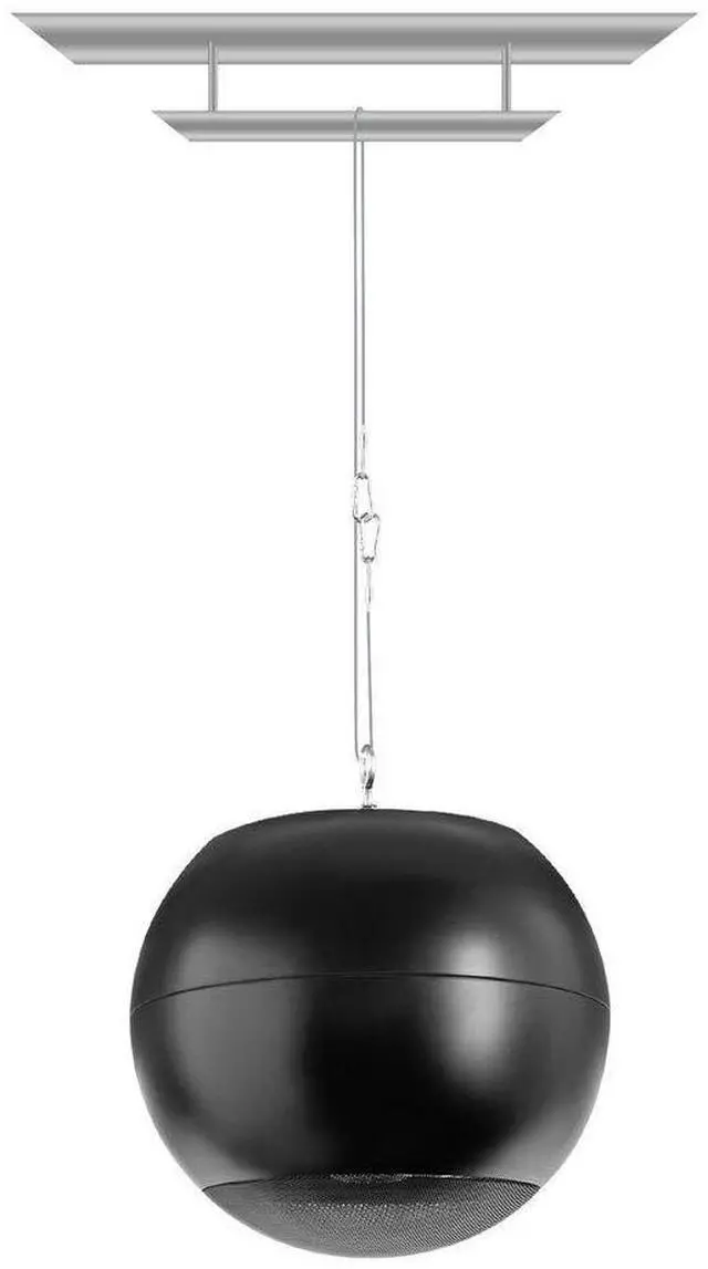 Alt view image 4 of 5 - OSD Audio Sphere 6.5" Black Indoor Hanging Pendant Speaker, Reinforced Cable Suspension 70V and 8 Ohm, Single