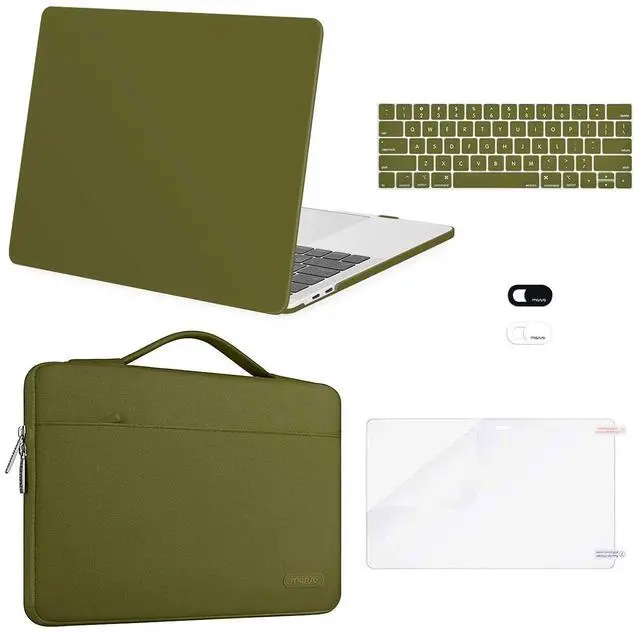 Main image of MOSISO Compatible with MacBook Pro 13 inch Case M2 2025, 2024, 2023-2016 A2338 M1 A2251 A2289 A2159 A1989 A1708 A1706, Plastic Hard Case&Bag&Keyboard Skin&Webcam Cover&Screen Protector, Capulet Olive