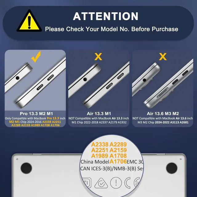 Alt view image 2 of 5 - MOSISO Compatible with MacBook Pro 13 inch Case M2 2025, 2024, 2023-2016 A2338 M1 A2251 A2289 A2159 A1989 A1708 A1706, Plastic Hard Case&Bag&Keyboard Skin&Webcam Cover&Screen Protector, Light Purple
