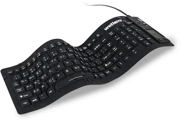 Alt view image 2 of 3 - WetKeys "Flex Touch Full-Size Flexible Silicone Washable Keyboard with Touchpad and ON/Off Switch (USB) (Black) | KBWKFC103STi-BK