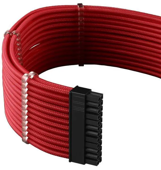 Alt view image 2 of 3 - CableMod C-Series Pro ModMesh Sleeved Cable Kit for Corsair Type 4 RM Black Label/RMi/RMX (Red)