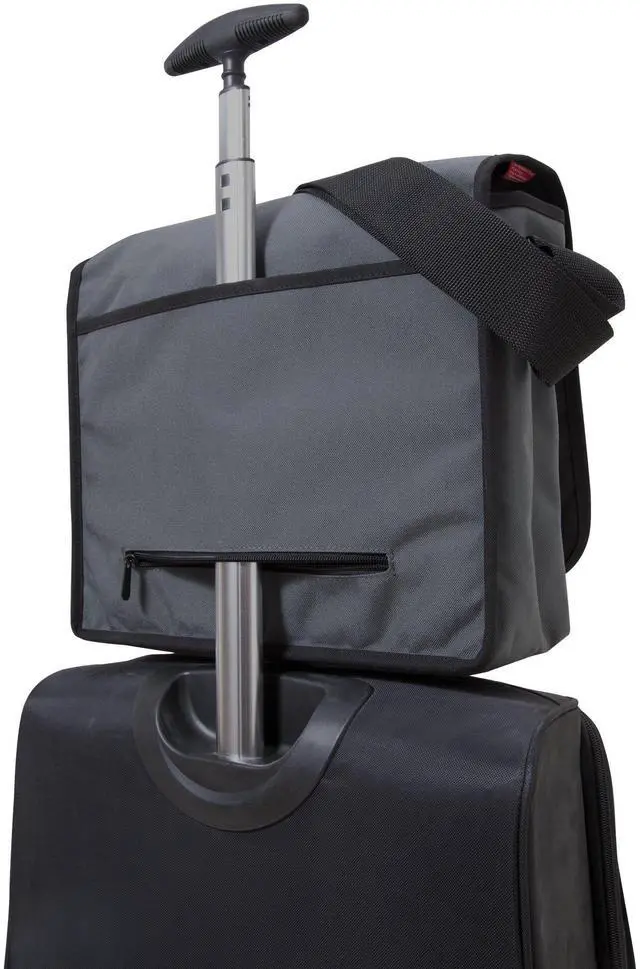 Alt view image 4 of 5 - Manhattan Portage Deluxe Computer Bag, 15-Inch (MD) with Adjustable Strap Water Resistant Coating Zippered Compartment 1000D Cordura® for Work And Travel (Grey)