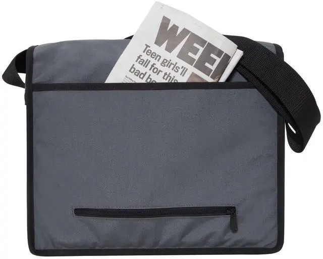 Alt view image 3 of 5 - Manhattan Portage Deluxe Computer Bag, 15-Inch (MD) with Adjustable Strap Water Resistant Coating Zippered Compartment 1000D Cordura® for Work And Travel (Grey)