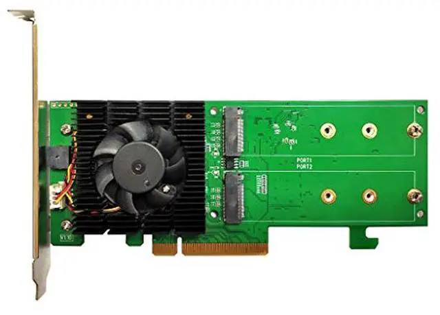 Alt view image 4 of 5 - Highpoint SSD7202  PCIe 3.0 x8 2-Port M.2 NVMe RAID AIC RAID Controller Card