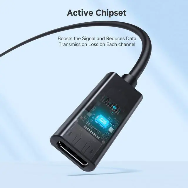 Alt view image 5 of 5 - Cable Matters Unidirectional Active DisplayPort 1.4 Extension Cable - 16 ft / 5m, Support 8K 60Hz, 4K 240Hz and HDR, for Oculus Rift S, HTC Vive Pro, Gaming Monitors