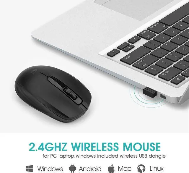 Alt view image 5 of 5 - Rii 10-Pack Wireless Mouse,2.4G Portable Computer Mice for PC, Laptop, Windows,Office Included Wireless USB dongle (Black)