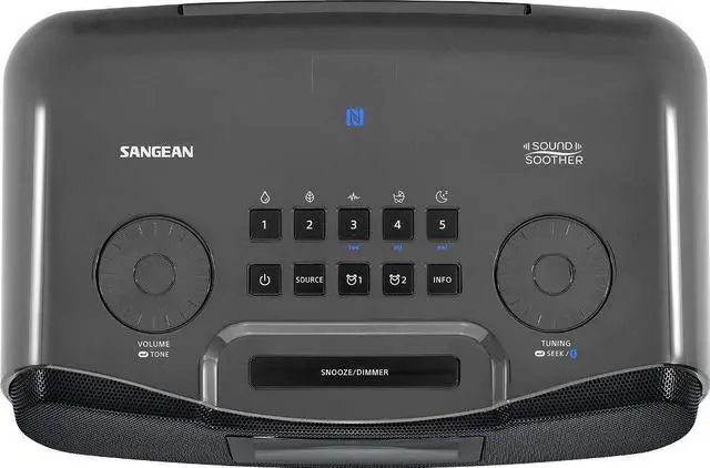 Alt view image 3 of 5 - Sangean RCR-30 FM-RBDS/AM/Bluetooth/Aux-in Digital Tuning Clock Radio with USB Phone Charging and Sound Soother, Gray
