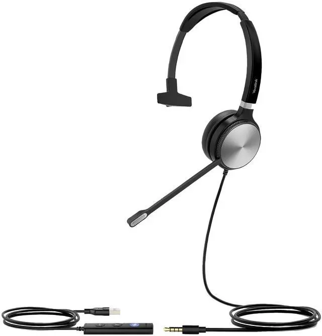 Main image of Yealink UH36-MONO UH36 Mono Wired USB Headset - USB 2.0, 3.5mm Jack, Certified for use with Microsoft Teams