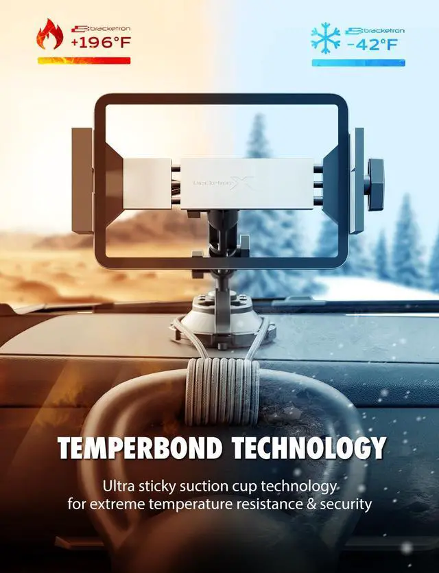 Alt view image 3 of 5 - Bracketron HD Tablet Dock PRO Dash and Window Metal Clamp Mount, Universal Tablet Holder for Cars and Trucks, Compatible with Tablets Up to 10 Inches Wide