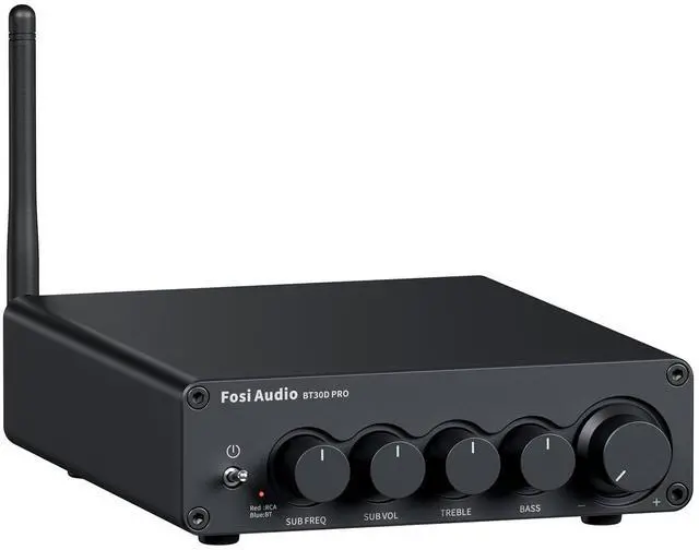 Main image of Fosi Audio Bluetooth Subwoofer Amplifier 2.1, BT30D Pro Subwoofer Amp with TPA3255 Chips 165W x2+350W & Bass Treble Control, 2.1 Channel Sub Amplifier for Desktop/Outdoor/Bookshelf Speakers