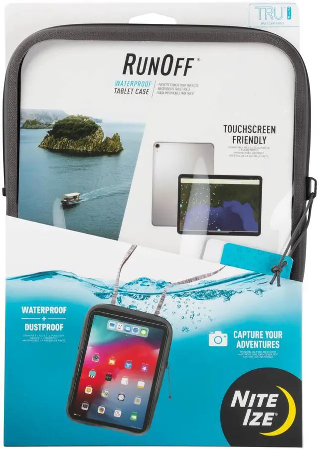 Main image of Nite Ize RunOff Waterproof Tablet Case - Waterproof & Durable - 10.63-Inch - Protective Tablet Case for Water Days & the Beach - Touch Screen Friendly - Charcoal