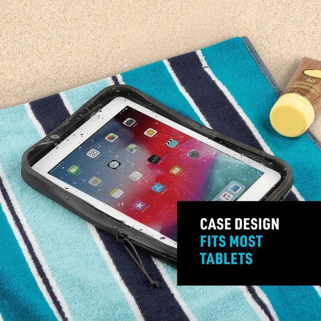 Alt view image 5 of 5 - Nite Ize RunOff Waterproof Tablet Case - Waterproof & Durable - 10.63-Inch - Protective Tablet Case for Water Days & the Beach - Touch Screen Friendly - Charcoal