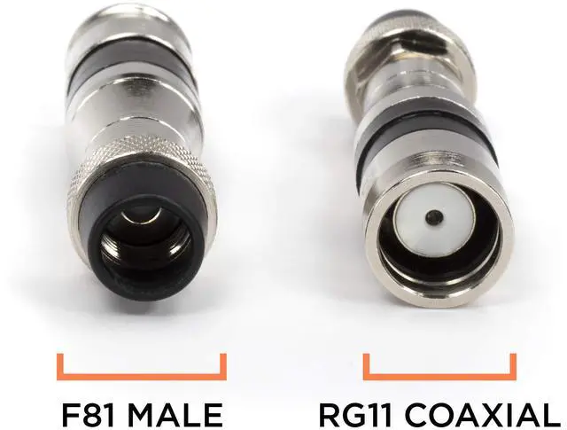 Alt view image 3 of 5 - THE CIMPLE CO Coaxial Cable Compression Fitting Connector - for RG11 Coax Cable - with Weather Seal O Ring, Weather Boot, and Water Tight Grip (50 Pack)