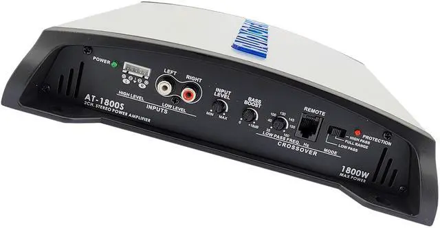 Alt view image 4 of 5 - AUDIOTEK AT1800S 2 Channel Stereo Car Amplifier - 1800 Watts, 2 Ohm Stable, LED Indicator, Full Range, Bass Knob Included, Great for Speakers and Subwoofers