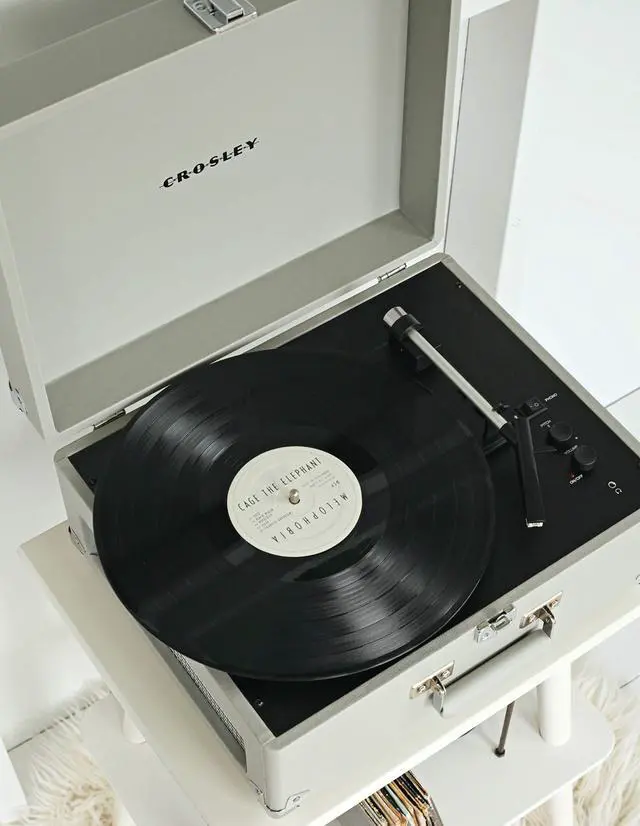 Alt view image 3 of 5 - Crosley CR6253A-GY Anthology Vintage 3-Speed Bluetooth Suitcase Turntable, Gray