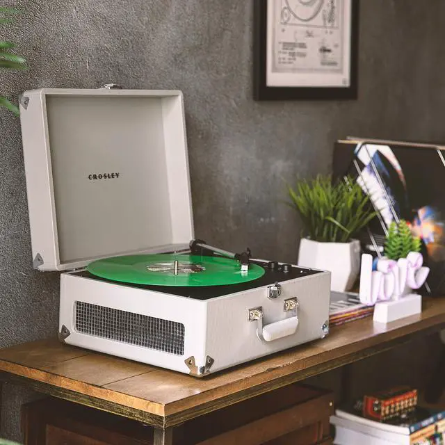 Alt view image 2 of 5 - Crosley CR6253A-GY Anthology Vintage 3-Speed Bluetooth Suitcase Turntable, Gray