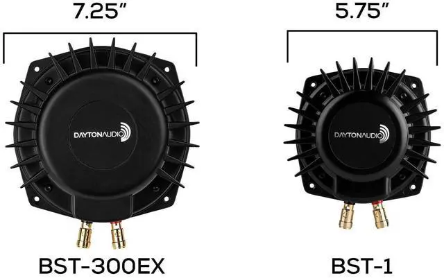Alt view image 3 of 5 - Dayton Audio BST-300EX, 300 Watts RMS,Tactile Bass Shaker, 4 Ohms Impedance - Turn Any Surface into a Speaker System - Generates Subwoofer Lows