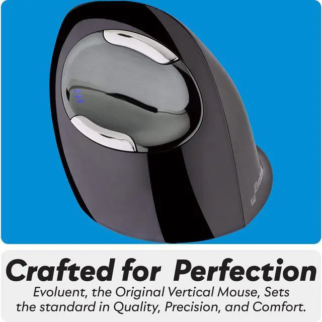 Alt view image 4 of 5 - Evoluent VMDSW Vertical Mouse 4 for Right Hand  Ergonomic Mouse Wireless USB, Helps Reduce Carpal Tunnel, Adjustable Speed & Programmable Buttons, Vertical Ergonomic Wired Mouse, Gaming & Office Use