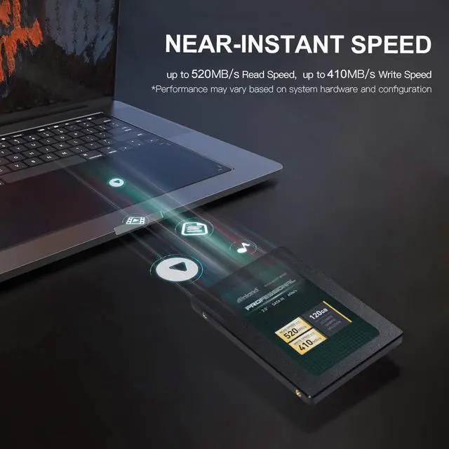 Alt view image 2 of 5 - Inland Professional 3 Pack 120GB SSD 3D TLC NAND SATA III 6GB/s 2.5" Internal Solid State Drive (3x120GB)